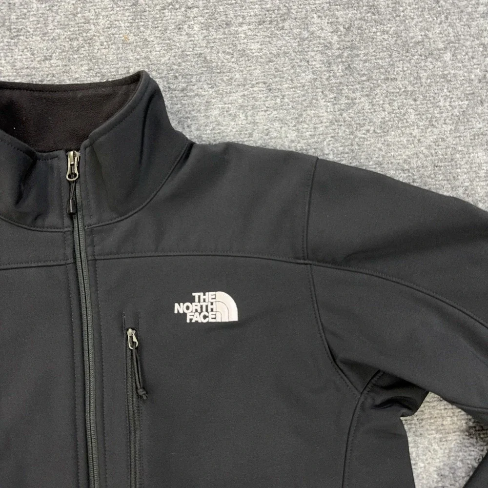 The North Face Jacket Mens Medium Black Softshell Full Zip Fleece Lined AMVY